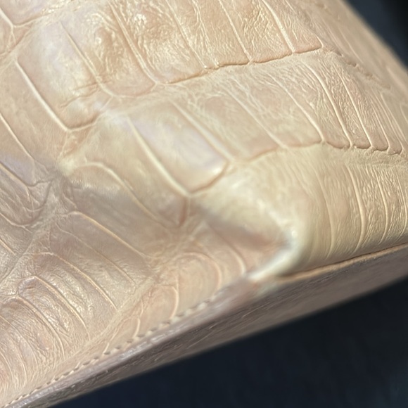 Furla Baby Pink Crocodile-Textured Tote Bag - Picture 14 of 17